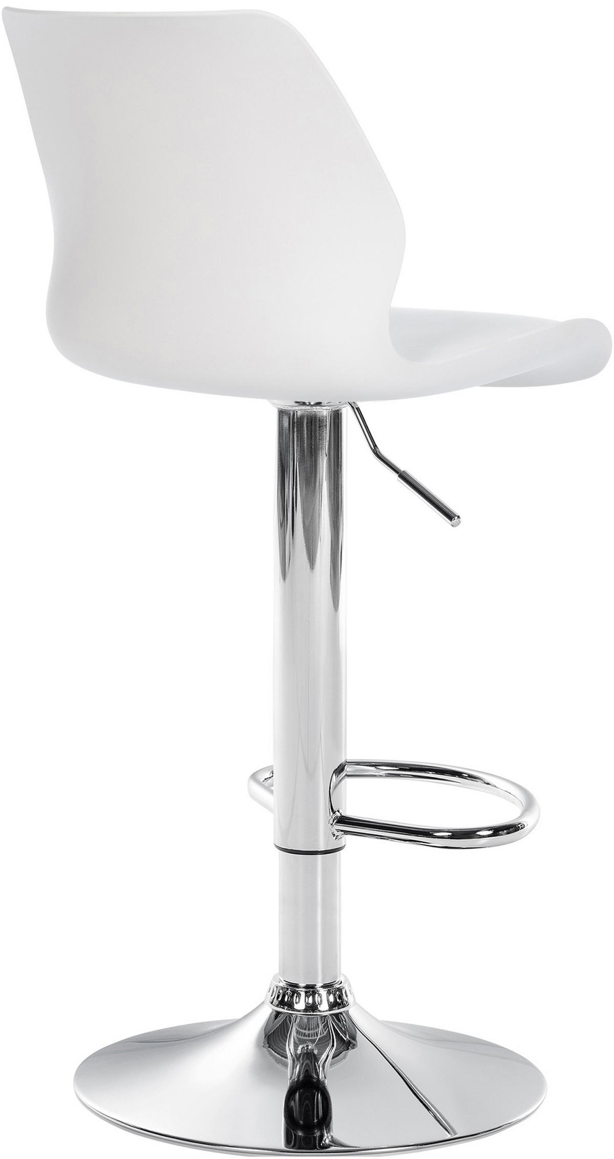 BARHOCKER Gilian Kunststoff weiß - Chromfarben/Weiß, Kunststoff/Metall (39/102/42cm) - TPFLiving
