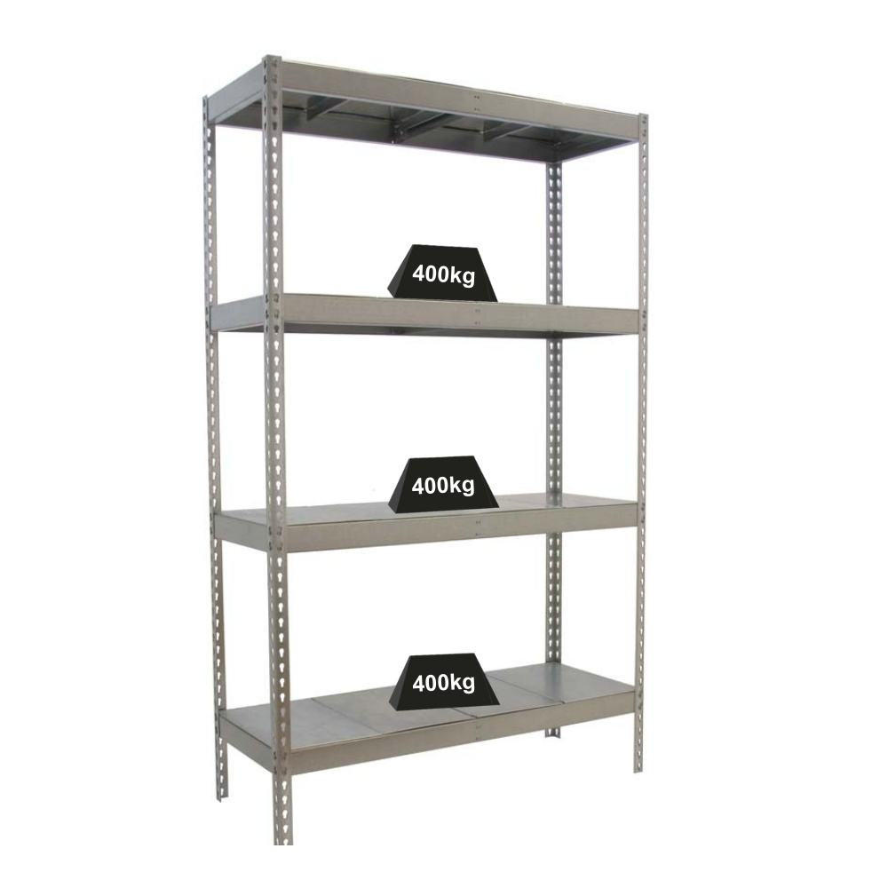 SCHWERLASTREGAL BIG METAL YETI FOUR | HxBxT 200x120x75cm | Fachlast 400kg | Verzinkt - Silberfarben, Metall (120/200/75cm) - PROREGAL