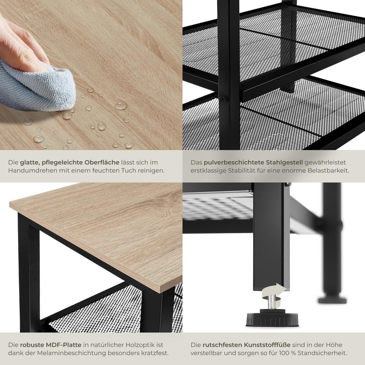 SCHUHREGAL Taunton,80 x 30 x 45,5 cm,Industrial Holz hell, Eiche Sonoma - Naturfarben, Holz (30/45.5/80cm) - tectake