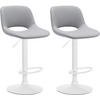 BARHOCKER 2er Set Lederlook grau - Weiß/Grau, Textil/Metall (42/86/46cm) - CLP