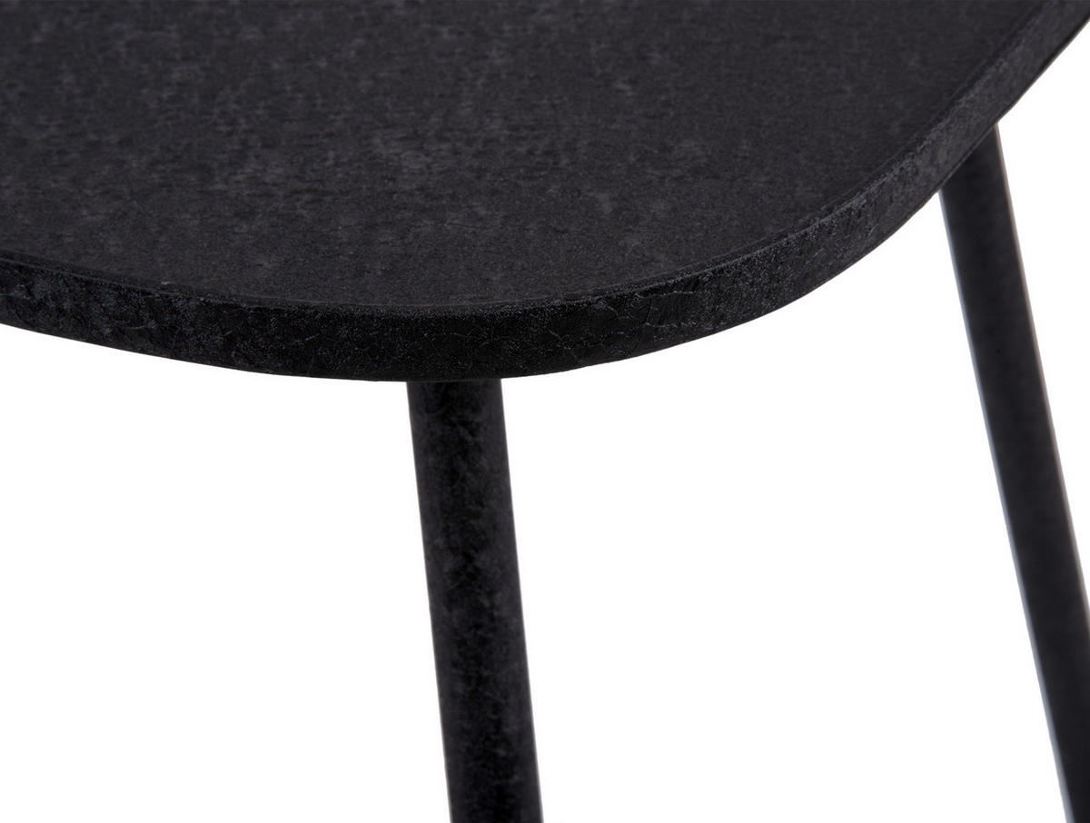 BEISTELLTISCH aus Metall Boaz Schwarz 44/44/43 cm - Schwarz, Metall (44/44/43cm) - Leitmotiv