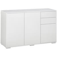 SIDEBOARD Weiß, 2 Schubladen, Push-Click, 117/36/74 cm - Weiß, Holz (117/74/36cm) - PANGIVO
