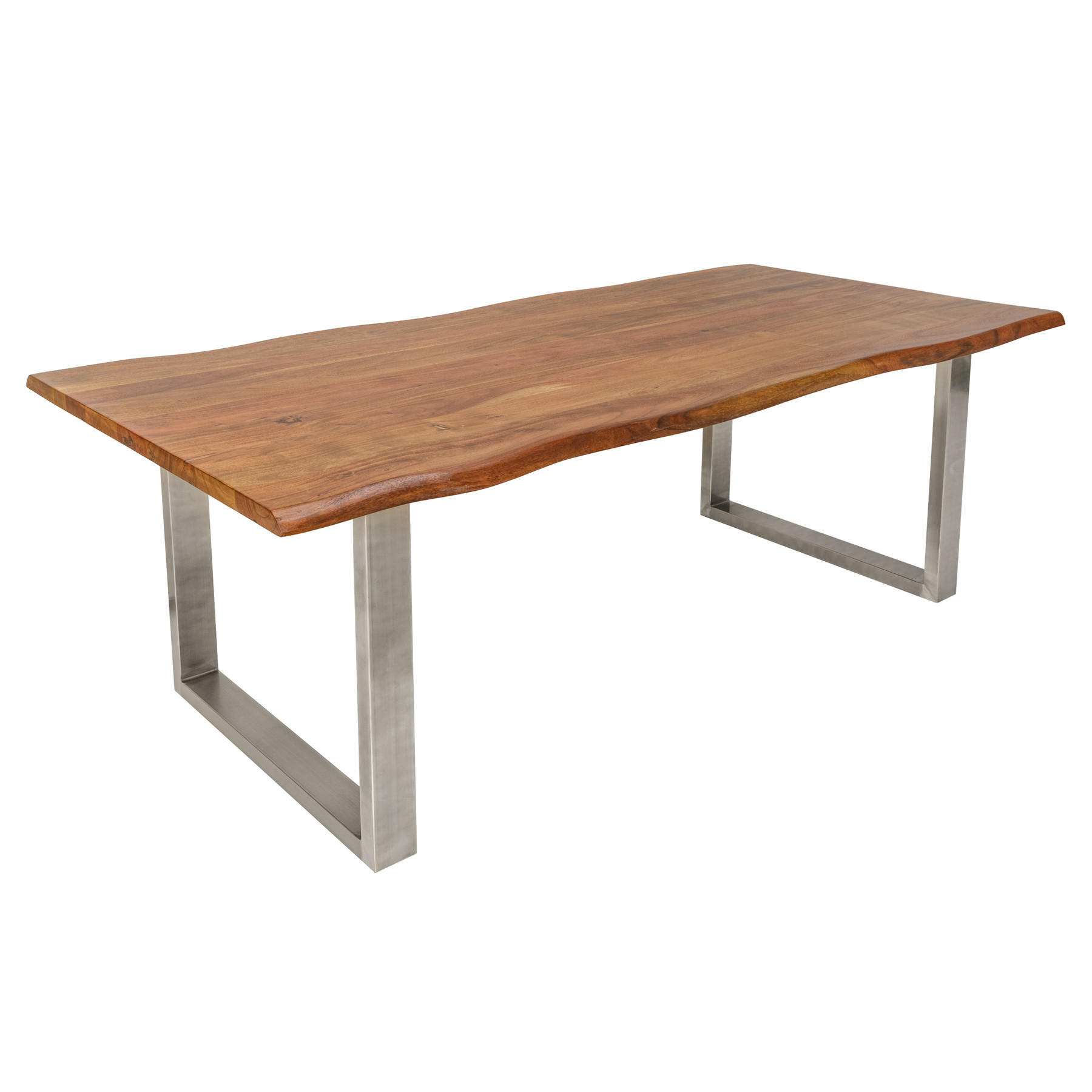 ESSTISCH MAMMUT NATURE Akazie 160cm - Silberfarben/Braun, Holz/Metall (90/160/75cm) - riess-ambiente