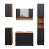 BADMÖBEL-SET Irma Anthrazit gepunktet 5 Teile - Anthrazit/Eiche Wotan, Holzwerkstoff (80/58.6/41cm) - Vicco