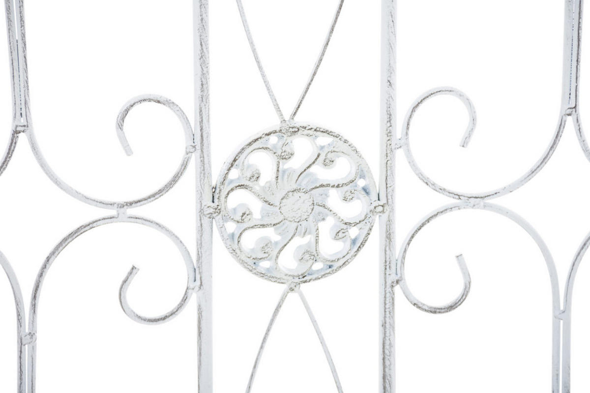 GARTENZAUN 4er Set Metall antik weiß - Weiß/Grau, Metall (124/116cm) - CLP