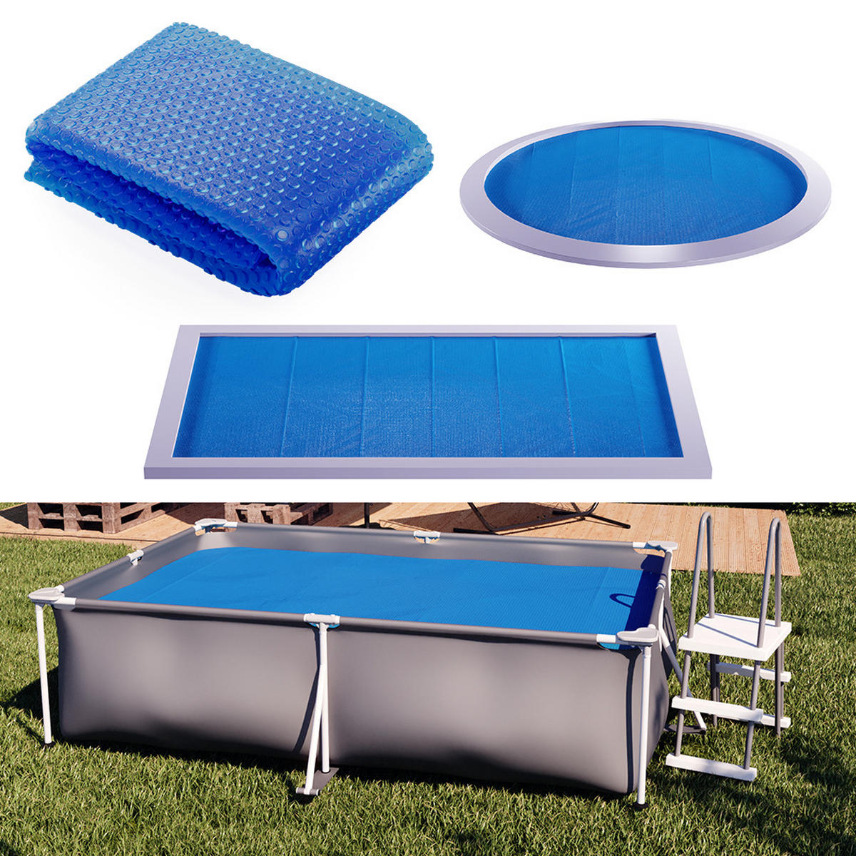 SOLARFOLIE Blau 300 cm robuste 400µ My Solarplane - Dunkelblau, Kunststoff (300/200cm) - OK-Living