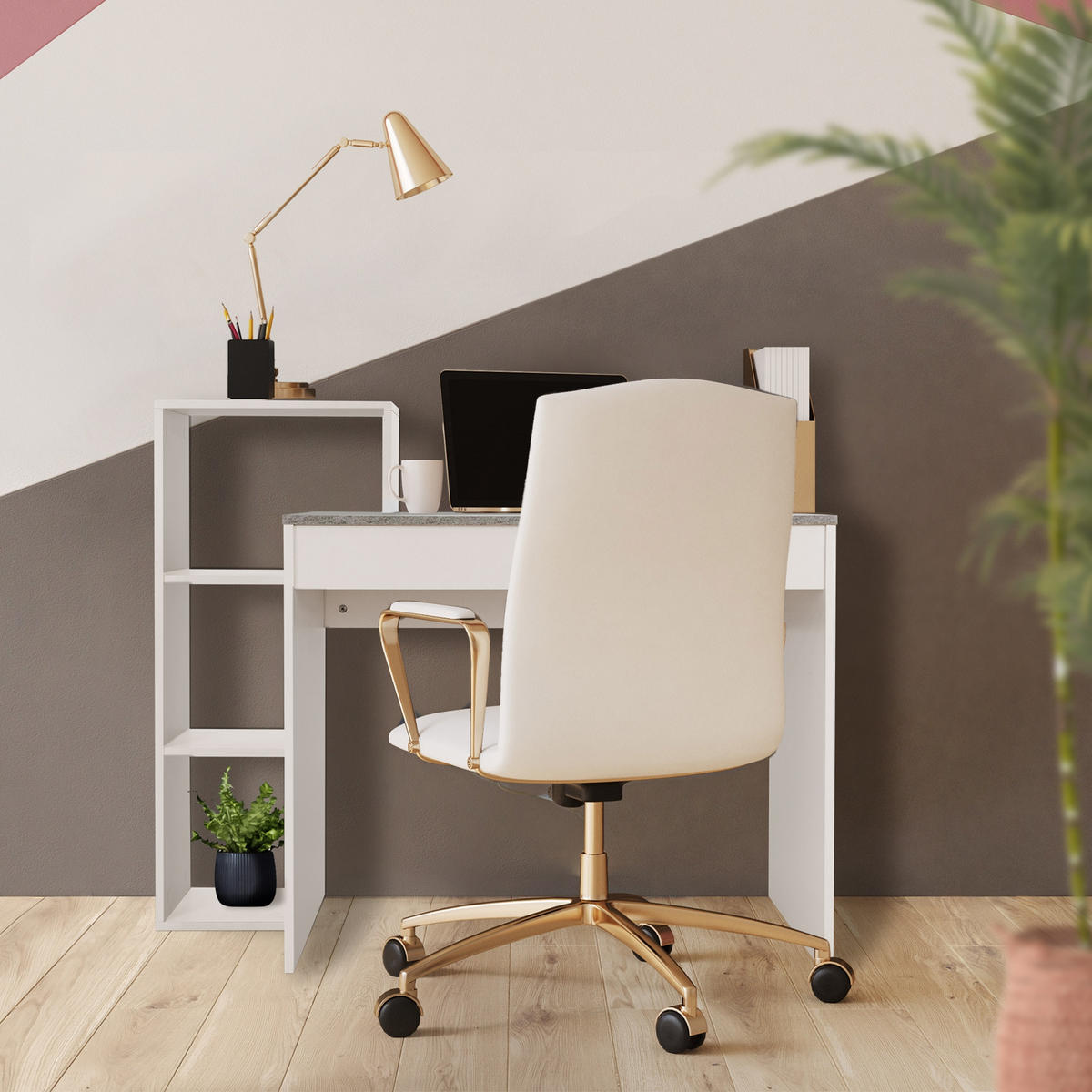 SCHREIBTISCH - Grau, Holzwerkstoff (110/40/91cm) - ML-DESIGN