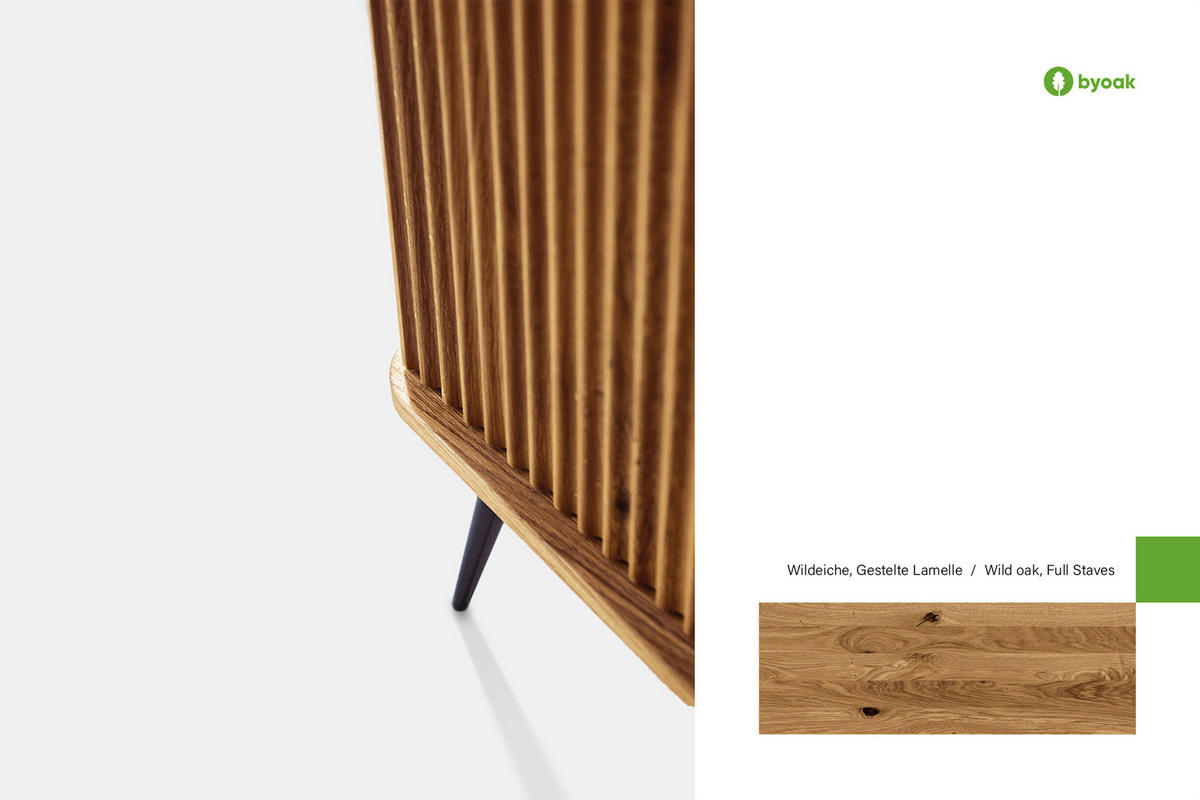 KOMMODE LINA - Wildeiche, Holz (144/72/46cm) - byoak