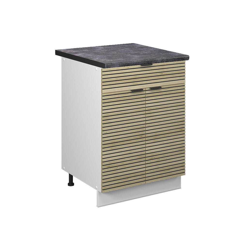 KÖKSUNDERSKÅP Fame-Line Ekpanel 60 cm med låda, AP antracit Ekfärgad, Vit 82/60/60 cm