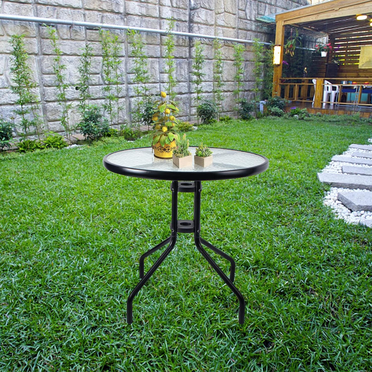 GARTENTISCH rund 90cm - Transparent, Metall (90/90/70cm) - Mat-Haus