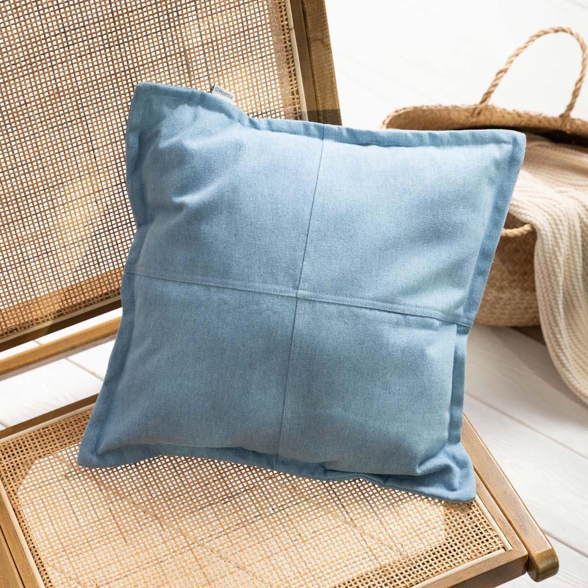 KOPFKISSENBEZUG Thorn denim 45/45 cm - Blau, Textil (45/45cm) - Homla