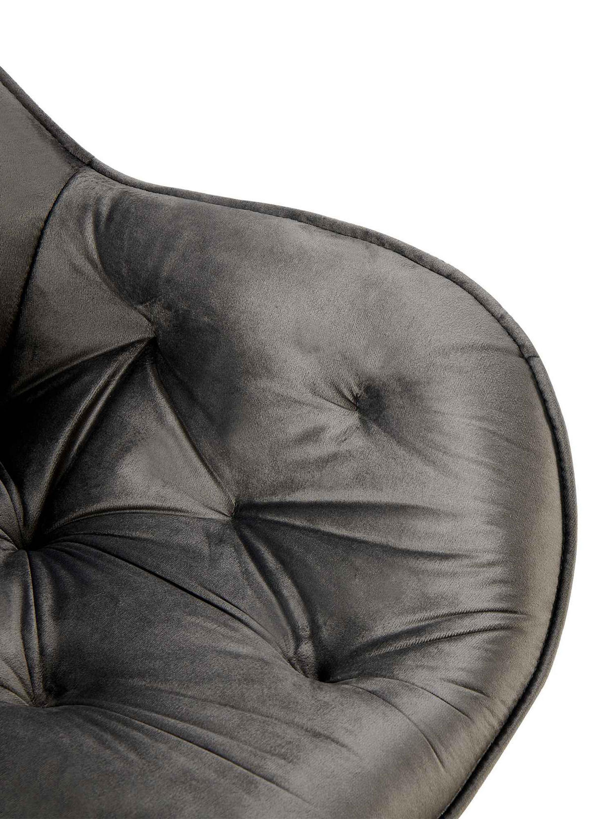 ARMLEHNENSTUHL Samt anthrazit - Anthrazit/Schwarz, Textil/Metall (58/83/62cm) - CLP