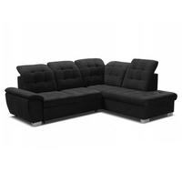 ECKSOFA LENO Rechts, mit Schlaffunktion und Bettkasten, Schwarz - Schwarz, Kunststoff/Textil (261/220cm) - Idohome