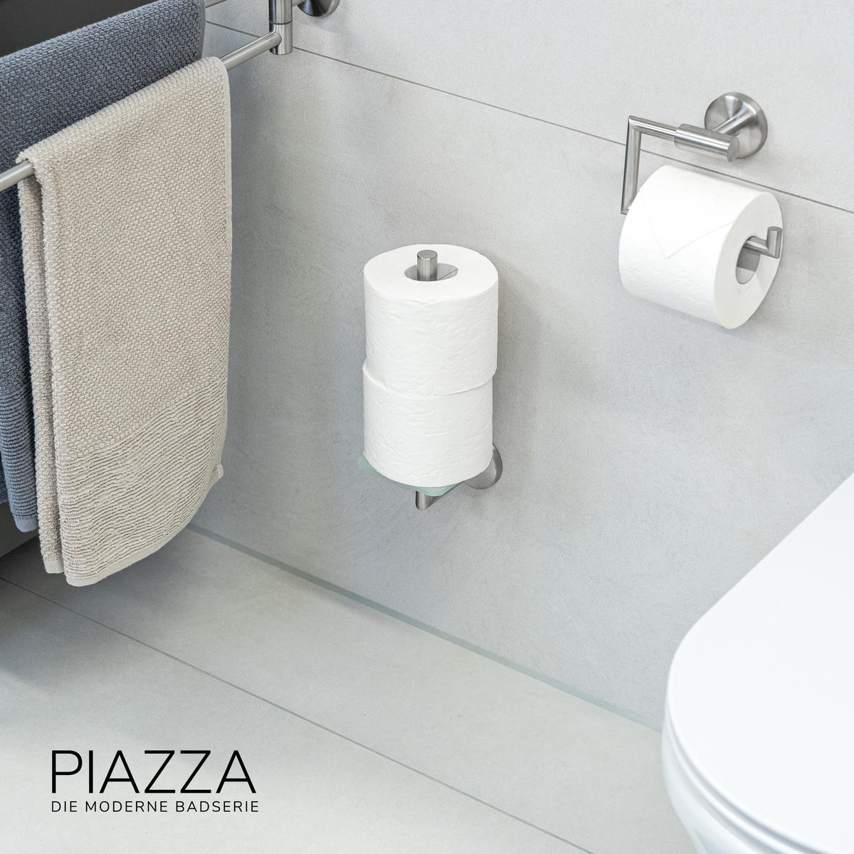 TOILETTENPAPIERHALTER PIAZZA, Edelstahl - Edelstahlfarben, Metall (10/29/14cm) - bremermann