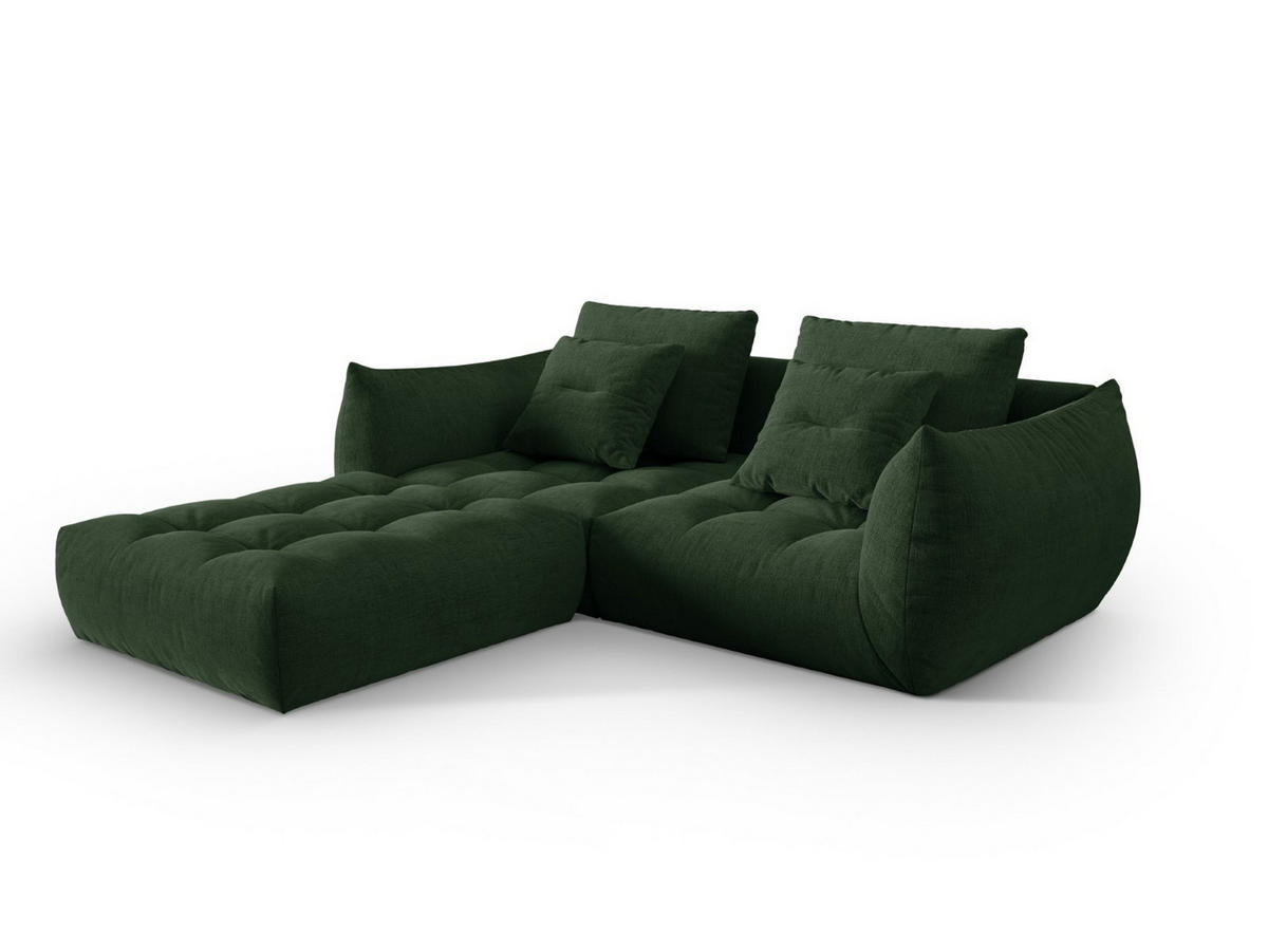 SOFA modular Bloom aus strukturiertem Stoff moosgrün 3 Sitzplätze - Salbeigrün, Textil (216/232cm) - Micadoni