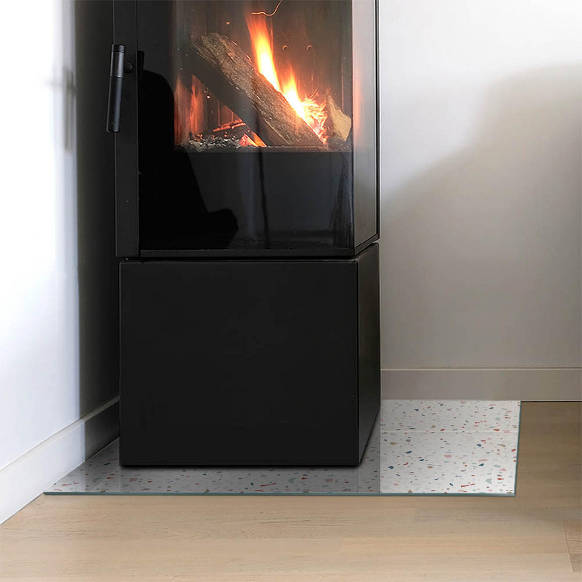 GLASPLATTE für Kamin 60x40 cm Weiß - Weiß, Glas (60/40/0.4cm) - ArtPrintCave