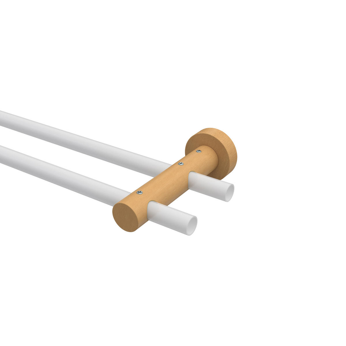 TRÄGER FÜR GARDINENSTANGEN 16 mm Ø, Adrian 2-läufig, Buche - Buchefarben, Holz (14.1/5.3/5.3cm) - INTERDECO