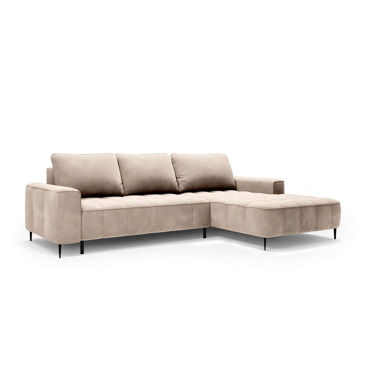 ECKSOFA Francessco Beige - Beige, Textil (280/90/166cm) - Pillovely