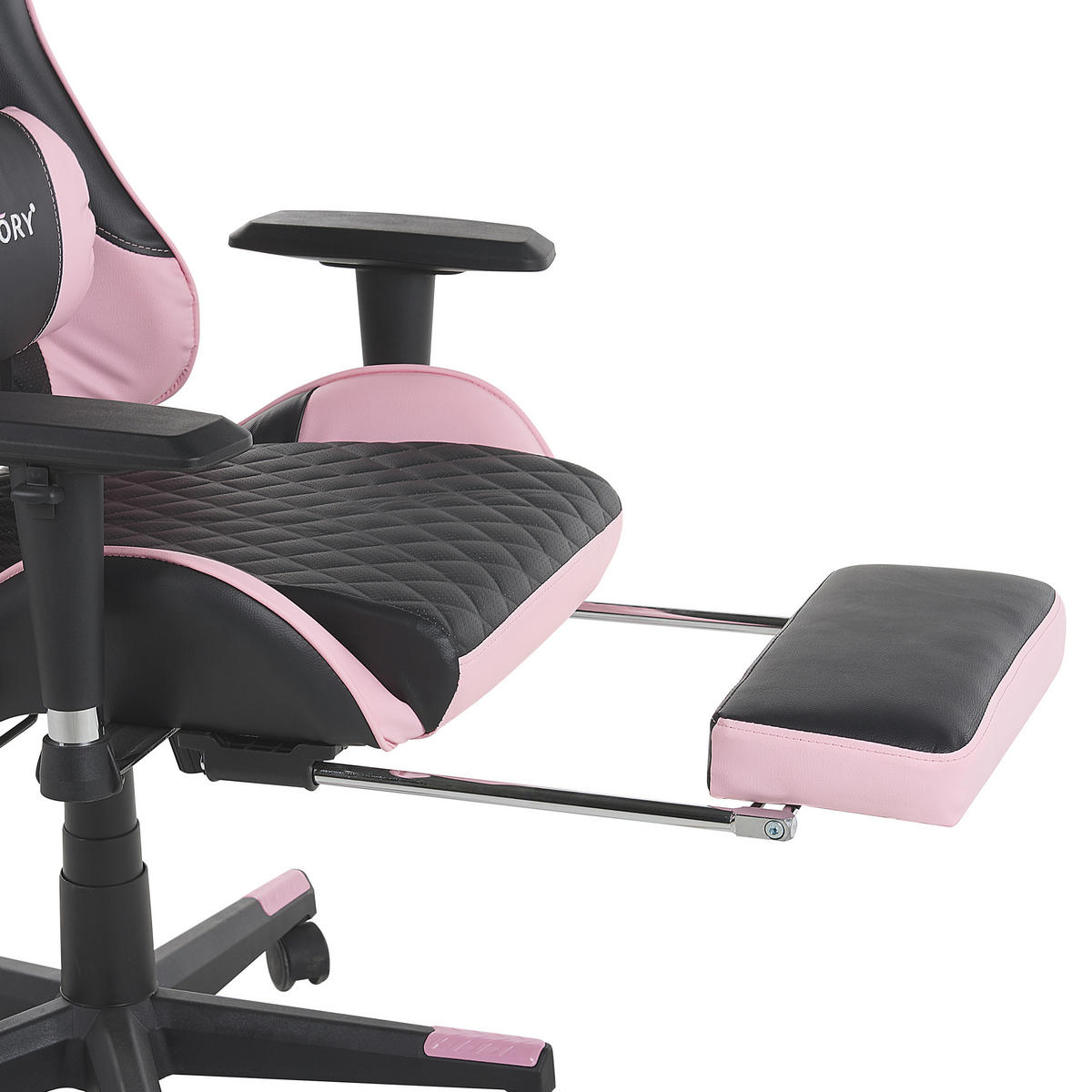 BÜROSTUHL Kunstleder Schwarz/Rosa Victory - Schwarz, Kunststoff/Textil (60/124/60cm) - Beliani