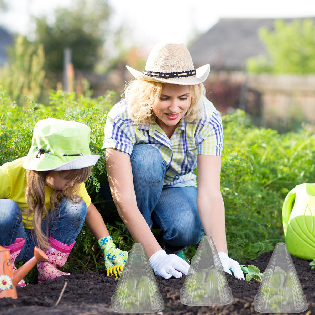 32XPFLANZENHUT - Grau, Kunststoff (19/22/19cm) - Relaxdays