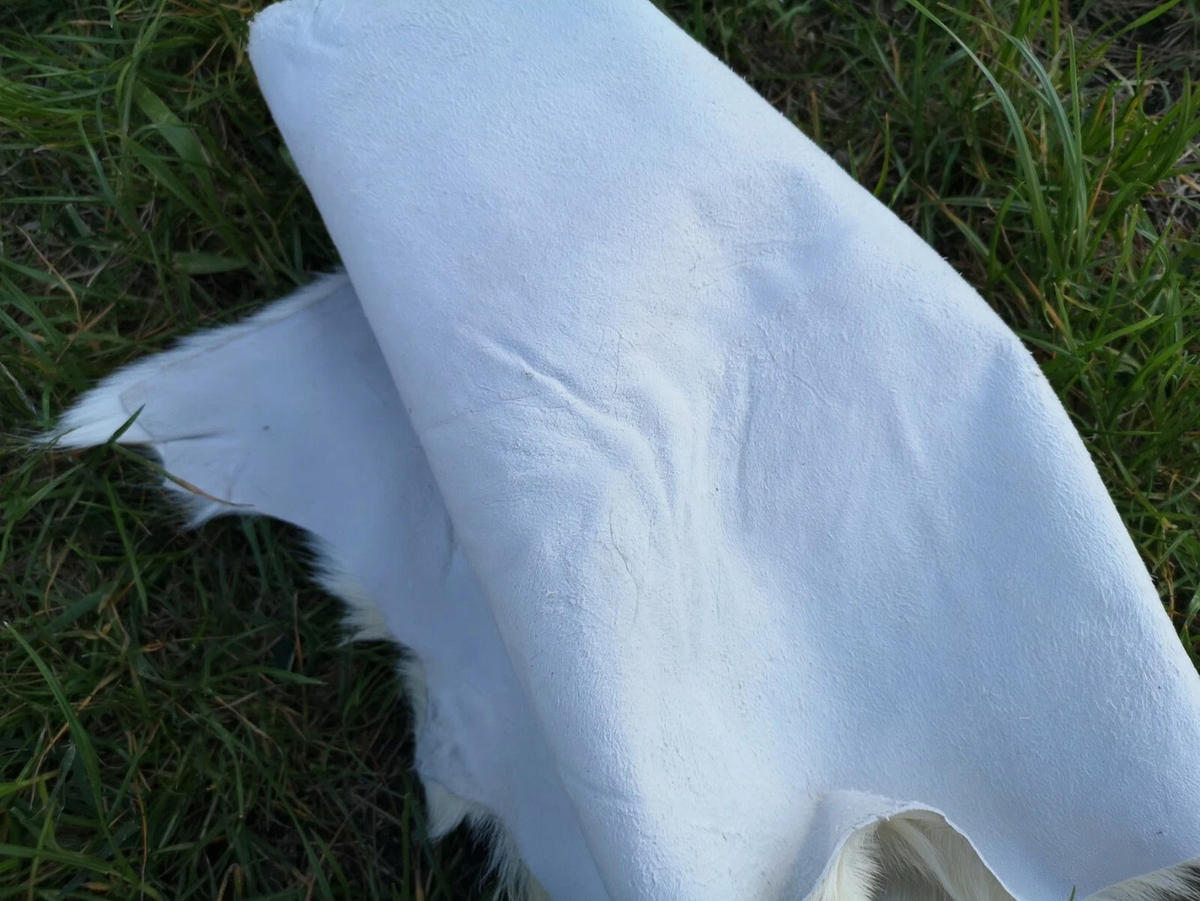 ZIEGENFELL Naturfell weich geruchsneutral Schnäppchen Weiß ca. 60 cm - Weiß, Fell (36/60cm) - Provellus