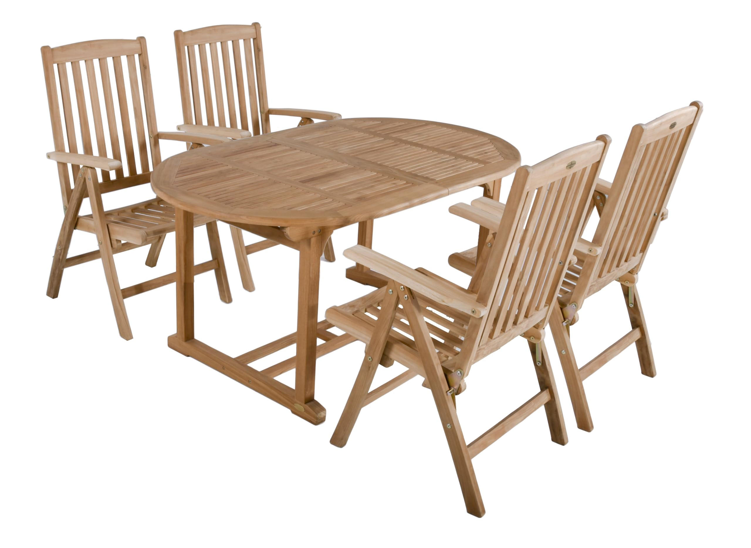 GARTEN-SITZGRUPPE Manuel 5-teilig Gartenmöbel-Set - Teakfarben, Holz - DELUKE