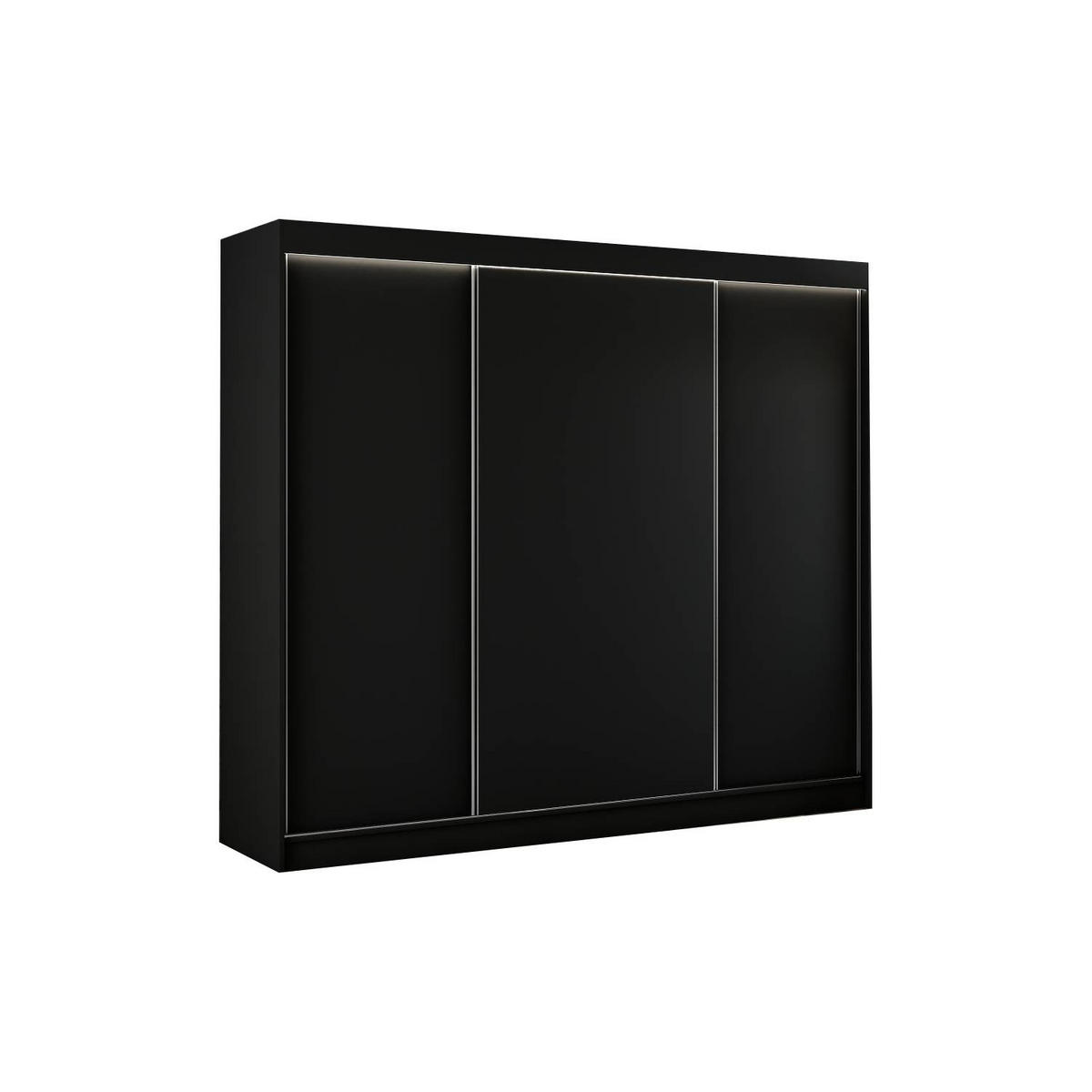 SCHIEBETÜRENSCHRANK BERGA - Schwarz, Holzwerkstoff (250/215/61cm) - Meblini