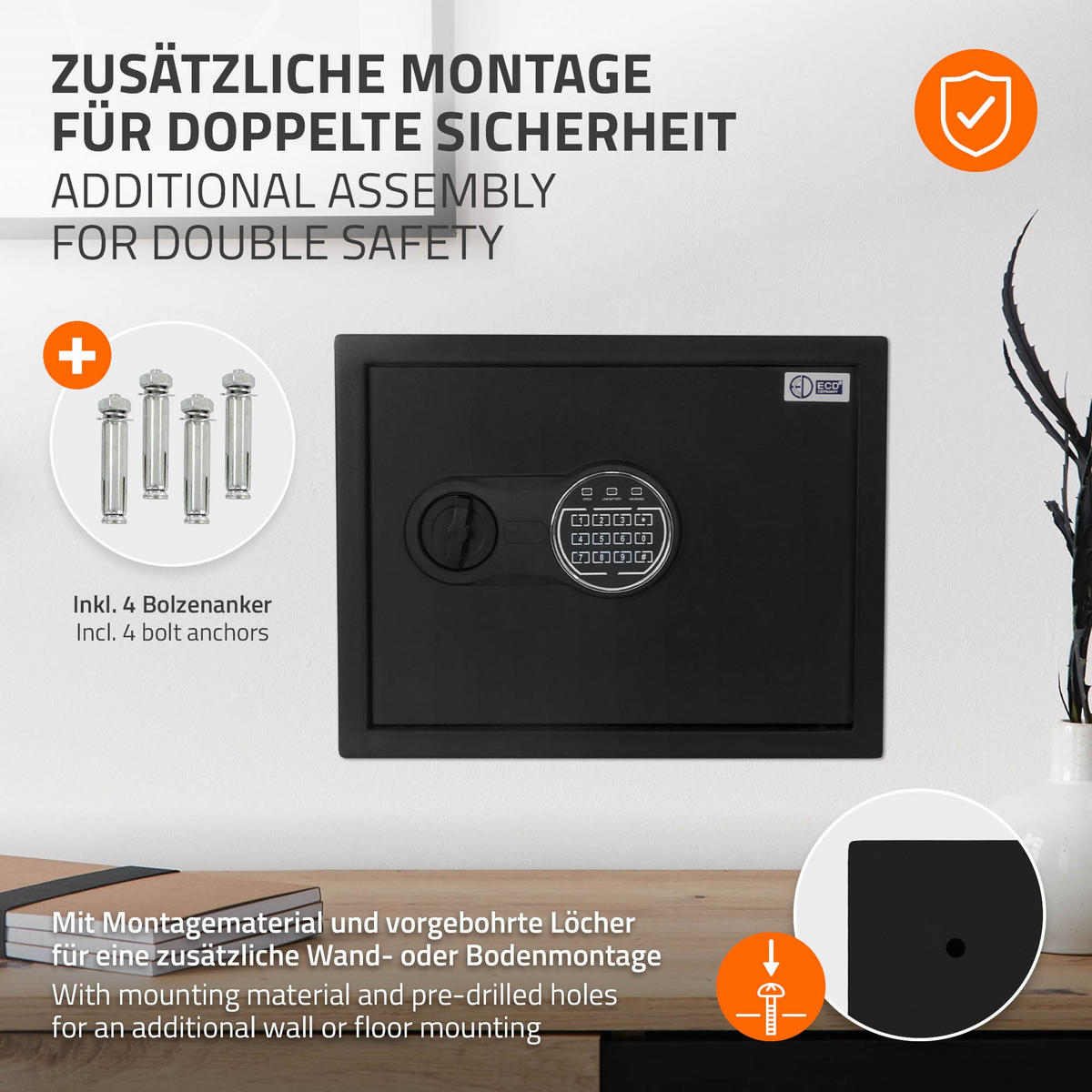 TRESOR 27L - Schwarz, Metall (30/29.5/38cm) - ECD-Germany