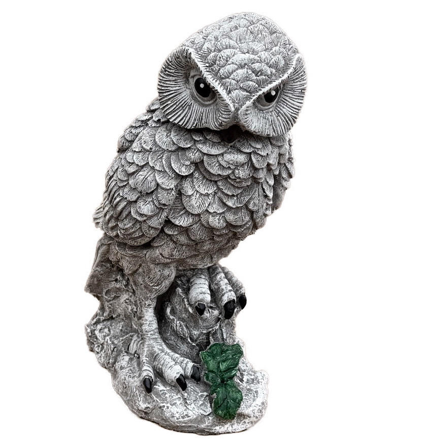 STEINFIGUR Eule Schleiereule frostfest massiv - Grau, Stein (15/32/21cm) - stoneandstyle