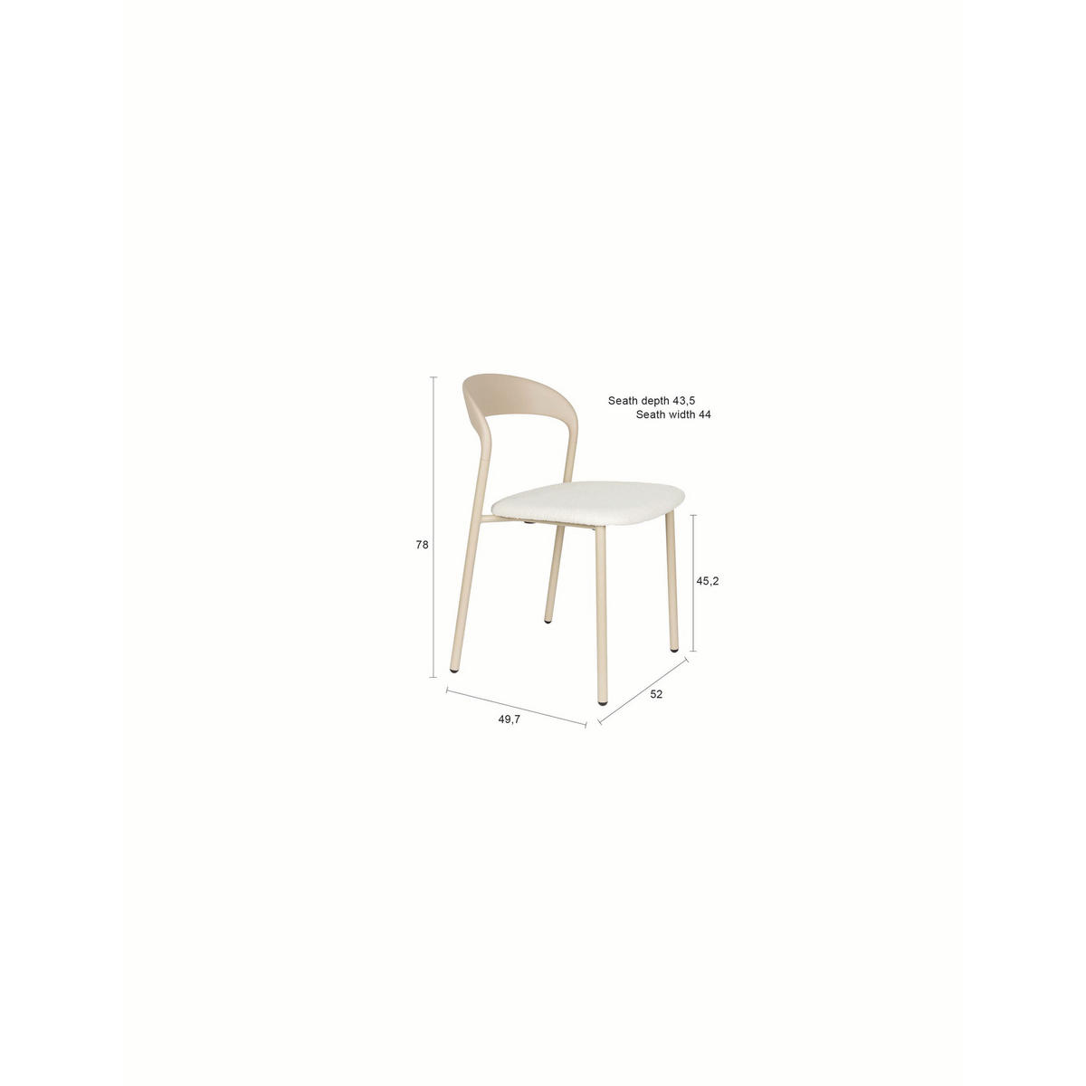 ESSZIMMERSTUHL Adelina Beige - 2 er Set - Beige, Kunststoff (49.7/78/52cm) - Housecraft Living