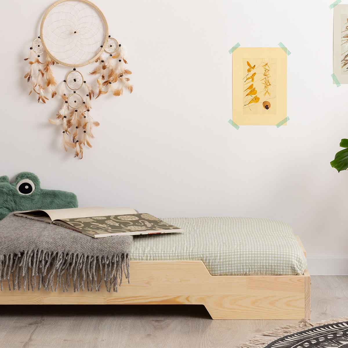 POSTEL 90/200 Cyrielle Přírodní dřevo - hnědá, dřevo (90/200cm) - Petits-meubles