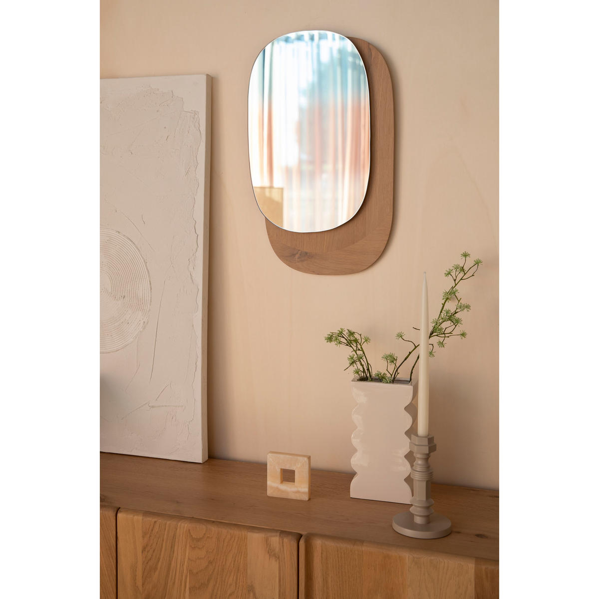 WANDSPIEGEL Ember Naturel - Naturfarben, Holz (37/60/2.8cm) - Zuiver