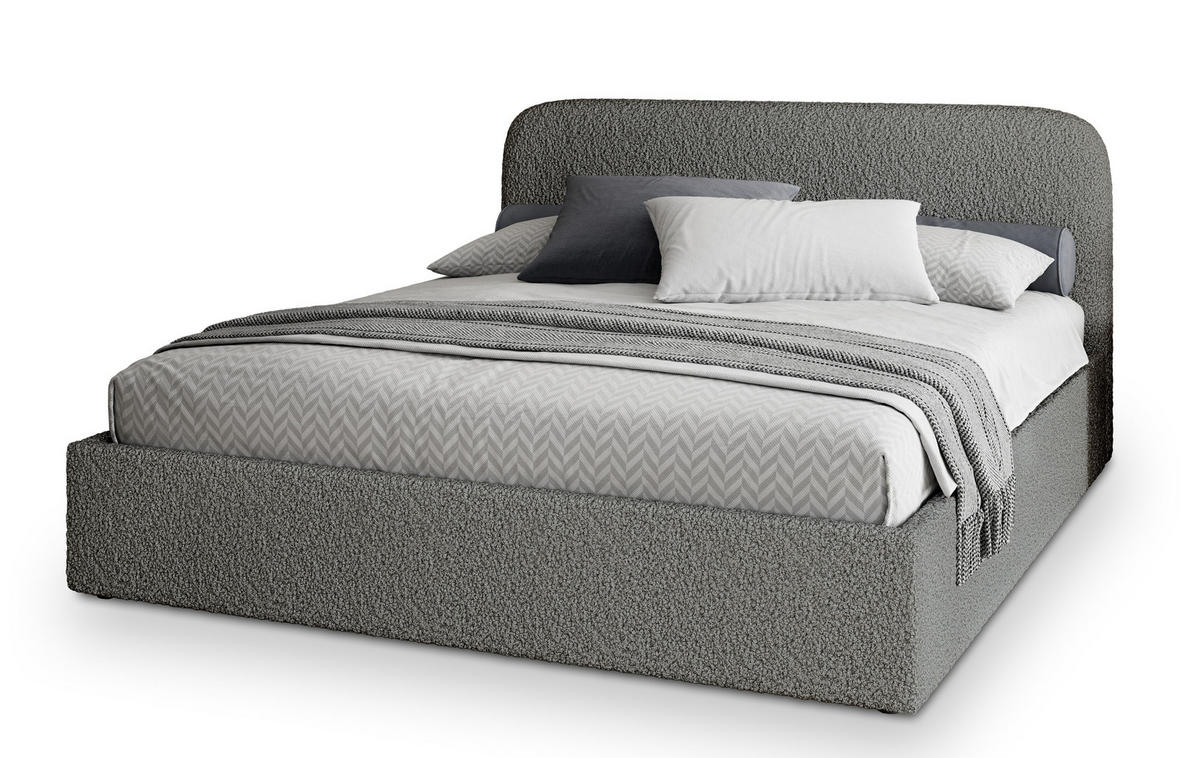 ČALOUNĚNÁ Postel RENIVE 200x200 cm Šedá - šedá, kompozitní dřevo/textil (200/200cm) - MASSENO