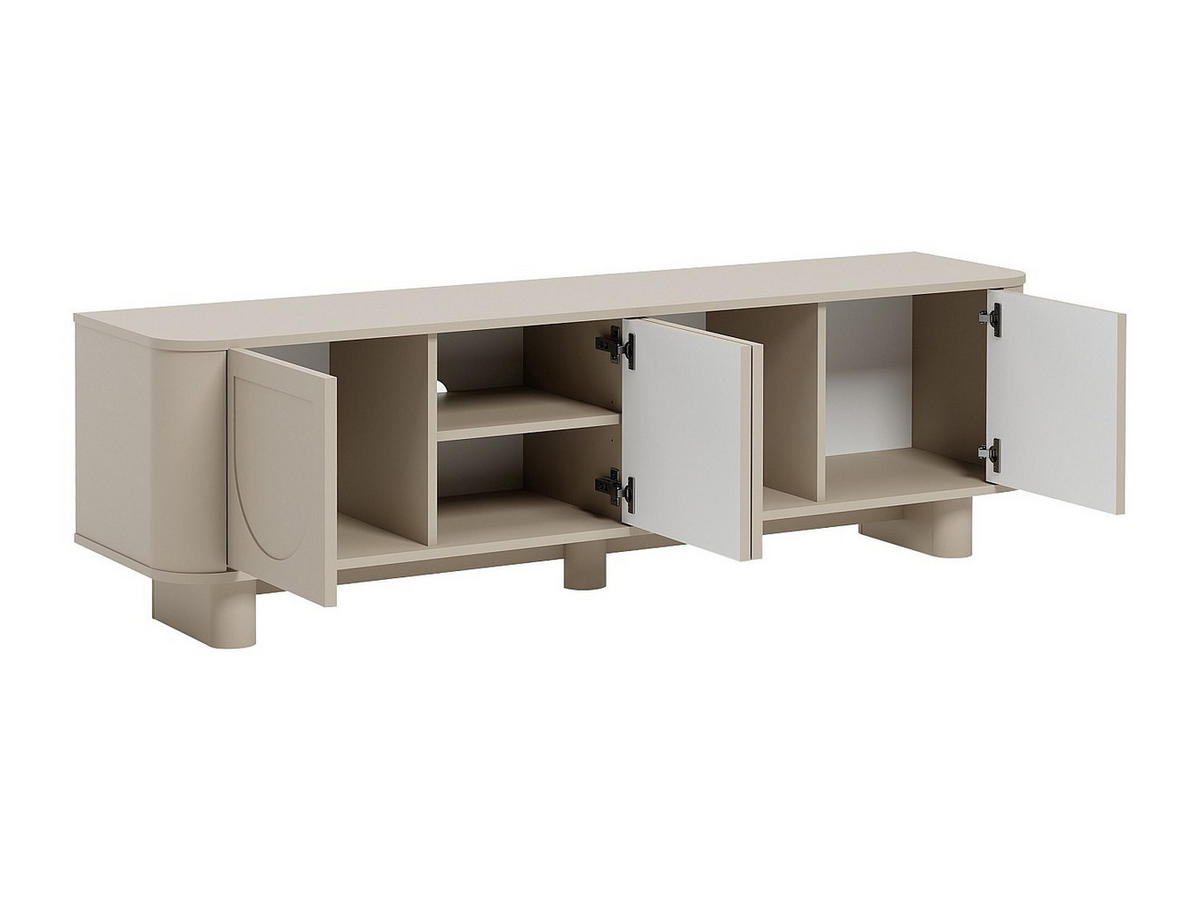 TV-MÖBEL - 4 Türen - Taupe - BRISTANA - Braun, Holz (164/50/40cm) - Vente-Unique