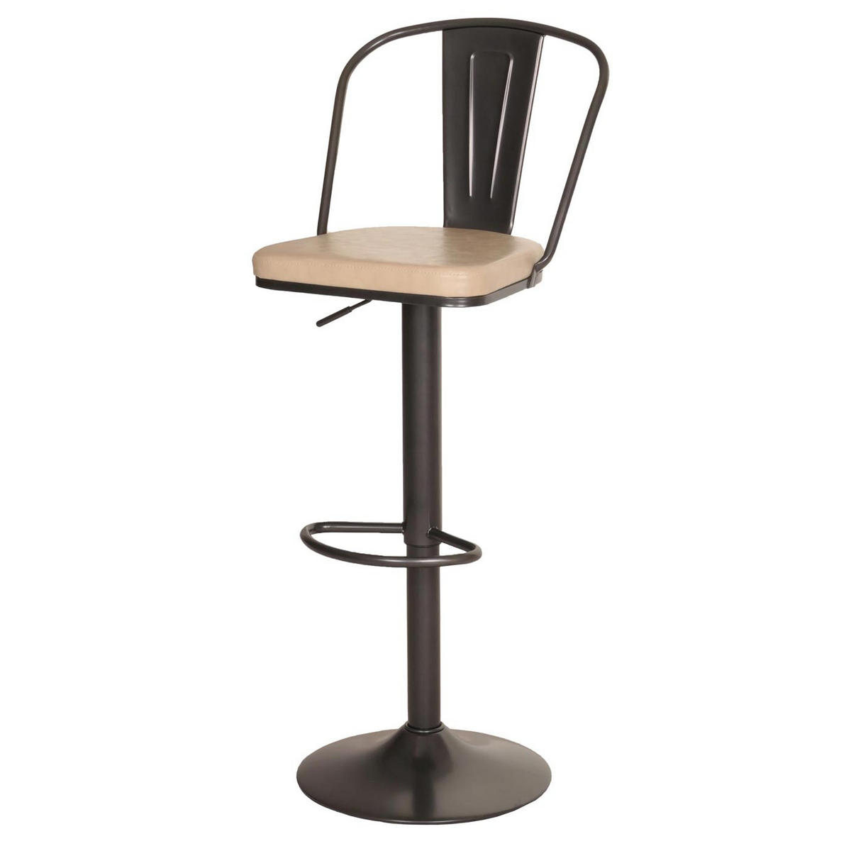 BARHOCKER H10A Schwarz, Beige 2er-Set - Beige/Schwarz, Textil (43/112/42cm) - MCW