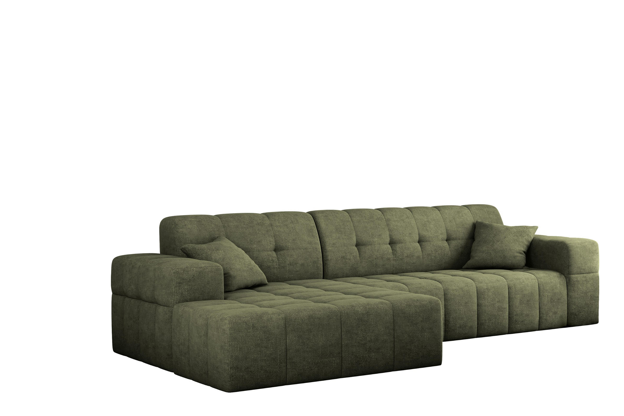 ECKSOFA NIMES Stoff Perfect Harmony Grün Links - Grün, Holz/Kunststoff (168/265cm) - Kaiser Möbel