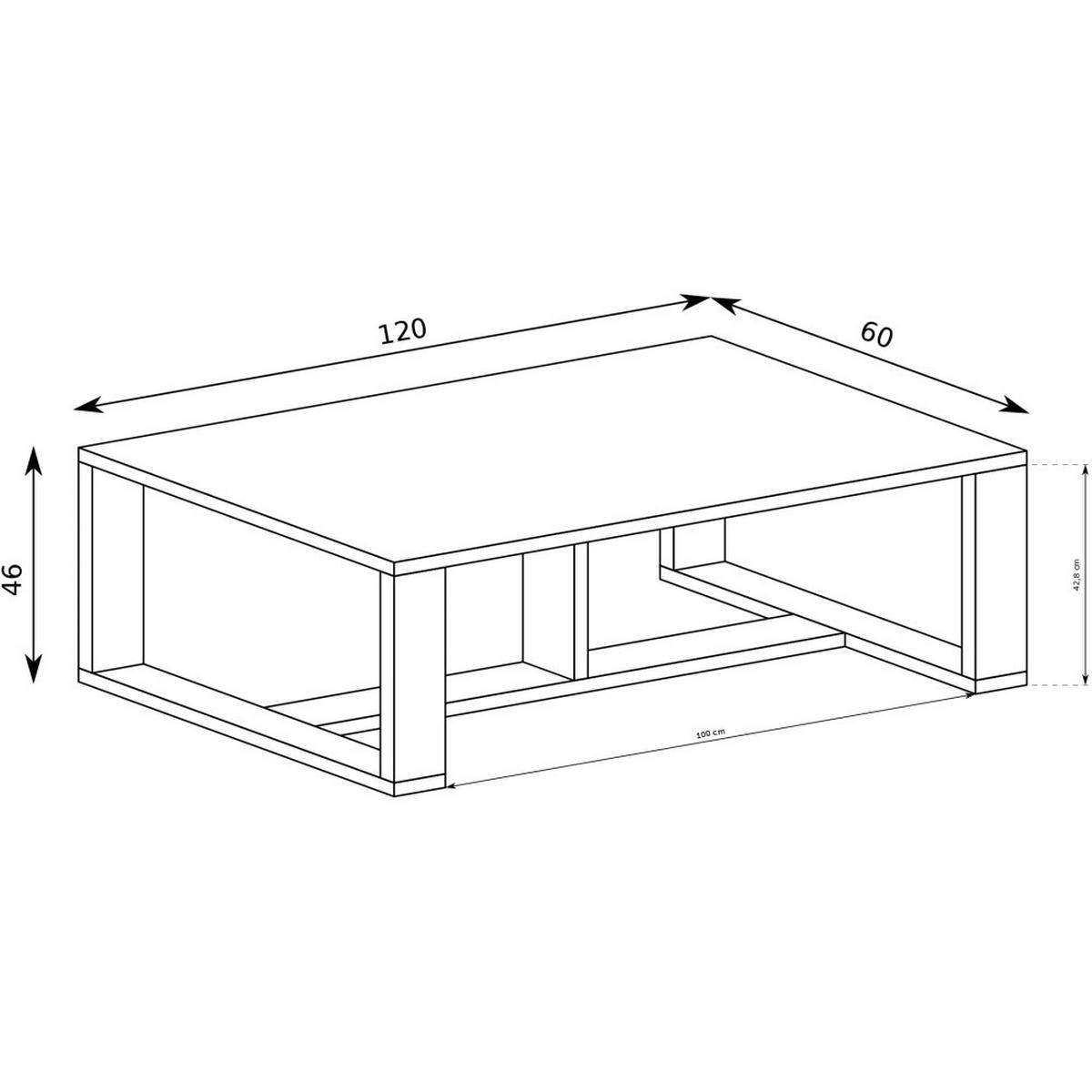 COUCHTISCH Fun 120x60 cm, Karamell-Eiche - Eichefarben, Holzwerkstoff (60/120/45.5cm) - Beautysofa