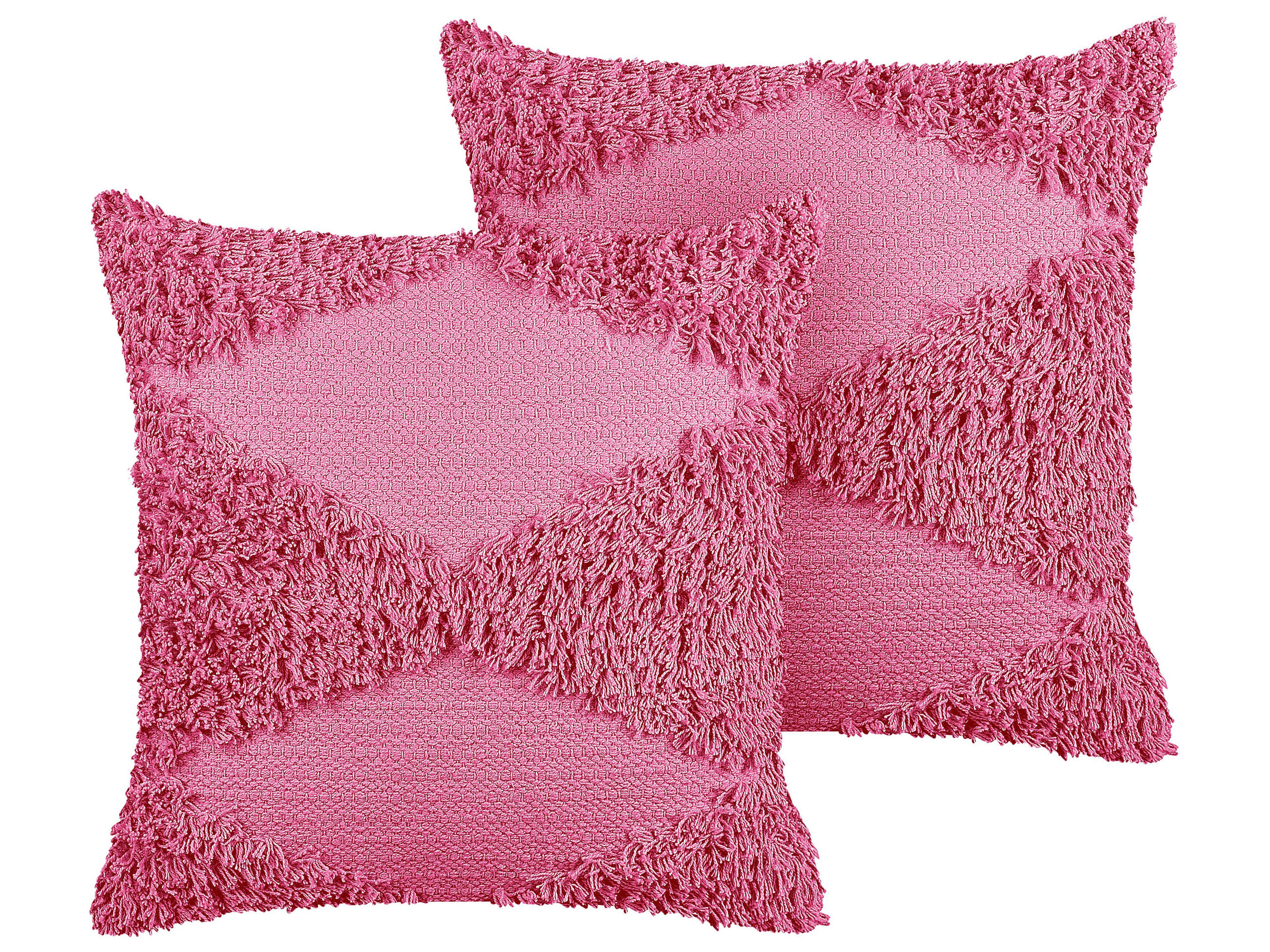 DEKOKISSEN 2er-Set Rosa 45/45 cm Rhoeo - Pink, Naturmaterialien/Textil (45/45cm) - Beliani