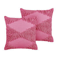 DEKOKISSEN 2er-Set Rosa 45/45 cm Rhoeo - Pink, Naturmaterialien/Textil (45/45cm) - Beliani