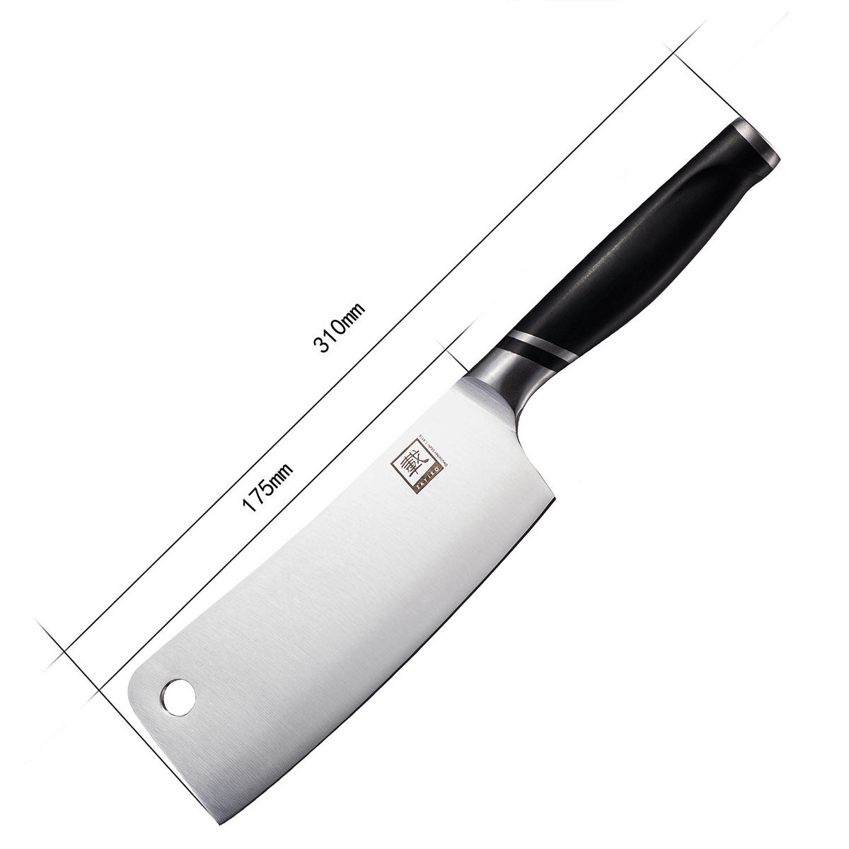 HACKMESSER 21 cm - Schwarz, Metall (31cm) - Zayiko