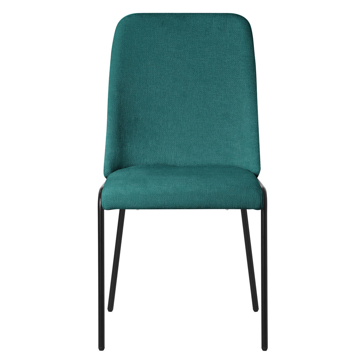 ESSZIMMERSTUHL 4er Set Petrol aus Polyester - Petrol/Schwarz, Textil/Metall (49/94/62cm) - ML-DESIGN