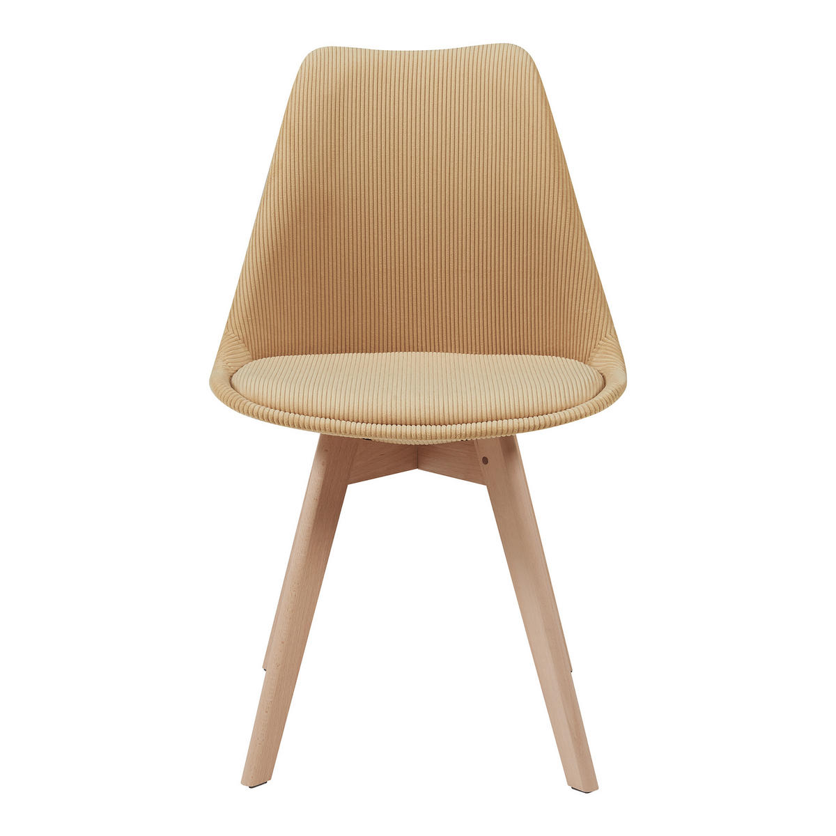 ESSZIMMERSTUHL-SET 2 TLG. Fläten - Gelb/Naturfarben, Holz/Kunststoff (49/82/54cm) - [en.casa]