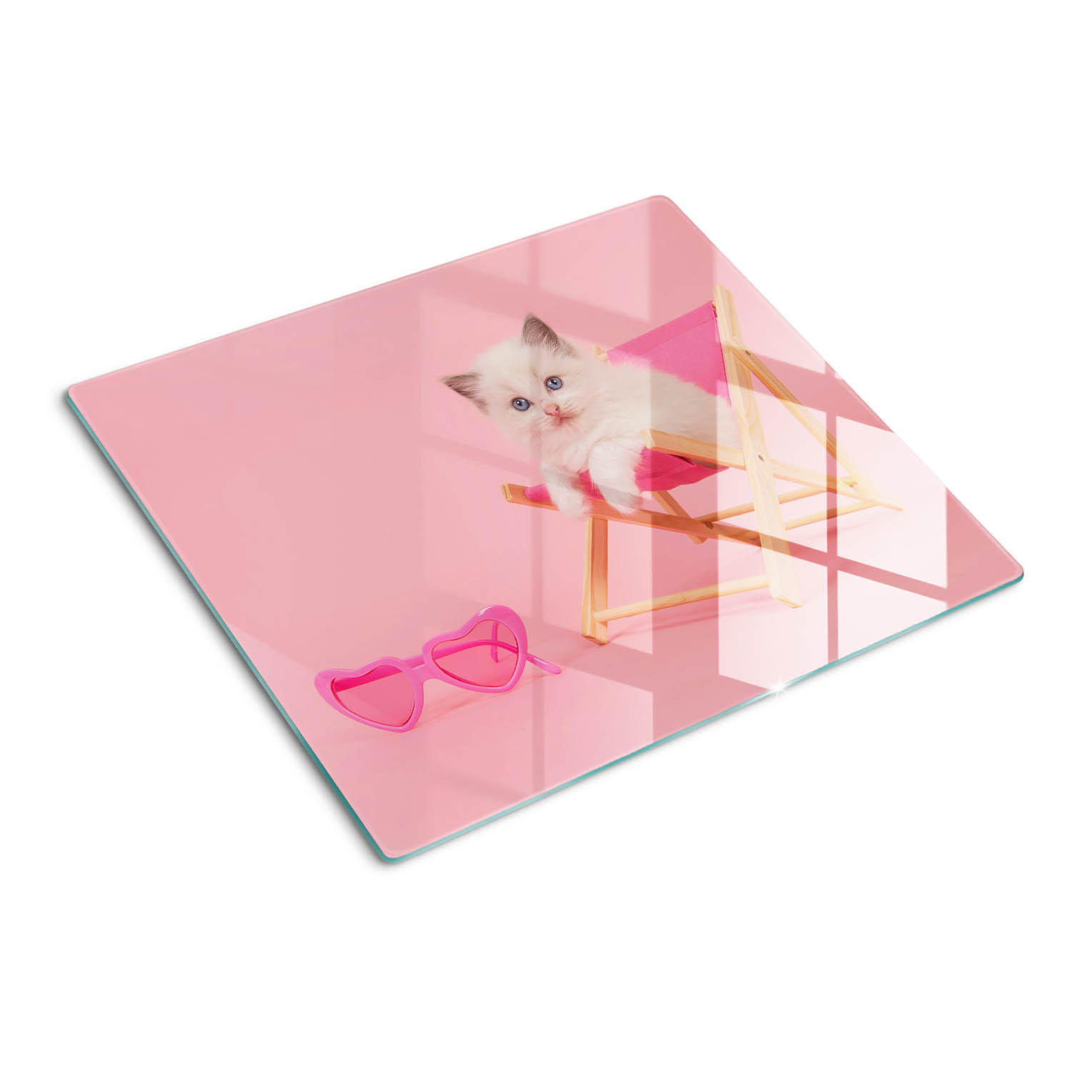 Tulup Glasplatte Pink 60x52 cm