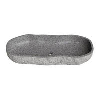 AUFSATZWASCHBECKEN - 90 cm, 105 cm x 30 cm, 48 cm - Stein - Grau - PIEDRI - Grau, Stein (90/15/30cm) - Vente-Unique