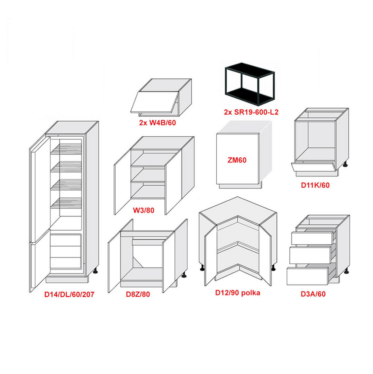 WINKELKÜCHE Essen lava matt / schwarz Hochglanz & Matt ; Arbeitsplatte Eiche Sonoma 290 / 210 / 207cm 11-teilig - Schwarz Hochglanz/Braun, Holzwerkstoff/Metall (290/207/214cm) - Feldmann-Wohnen