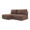 ECKSOFA mit Schlaffunktion links Strukturstoff Stoff Pink - Pink/Hellrosa, Kunststoff/Textil (149/210cm) - Makamii