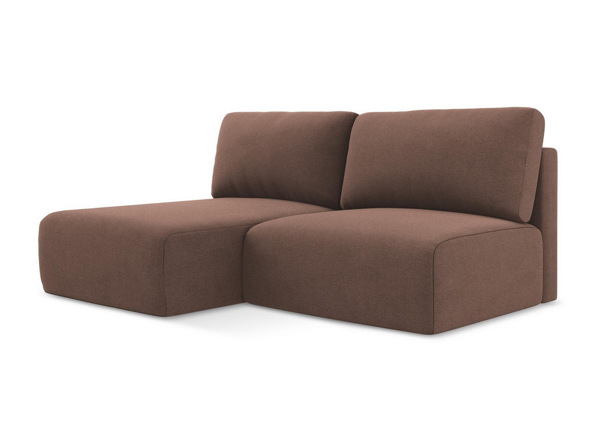 ECKSOFA mit Schlaffunktion links Strukturstoff Stoff Pink - Pink/Hellrosa, Kunststoff/Textil (149/210cm) - Makamii