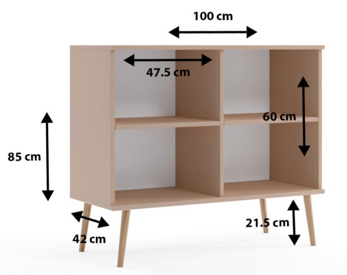 SIDEBOARD Weiß Matt Boho Mit Regalen - Weiß, Holzwerkstoff (100/85/42cm) - Sepro Meble