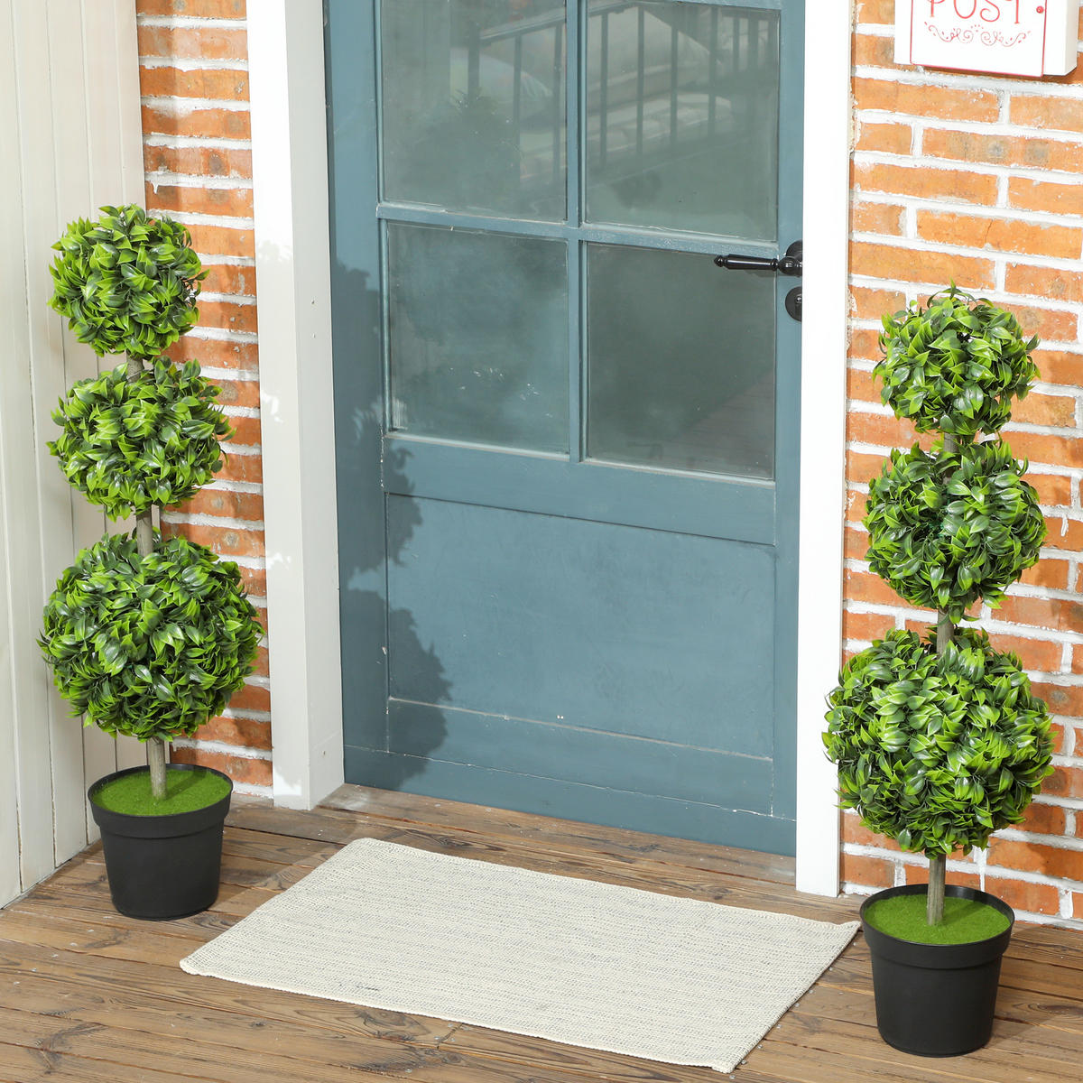 KUGELBAUM 2er-Set DE-08558 2 Stück UV-beständig 100 cm Grün - Grün, Kunststoff (100cm) - ComfortXL