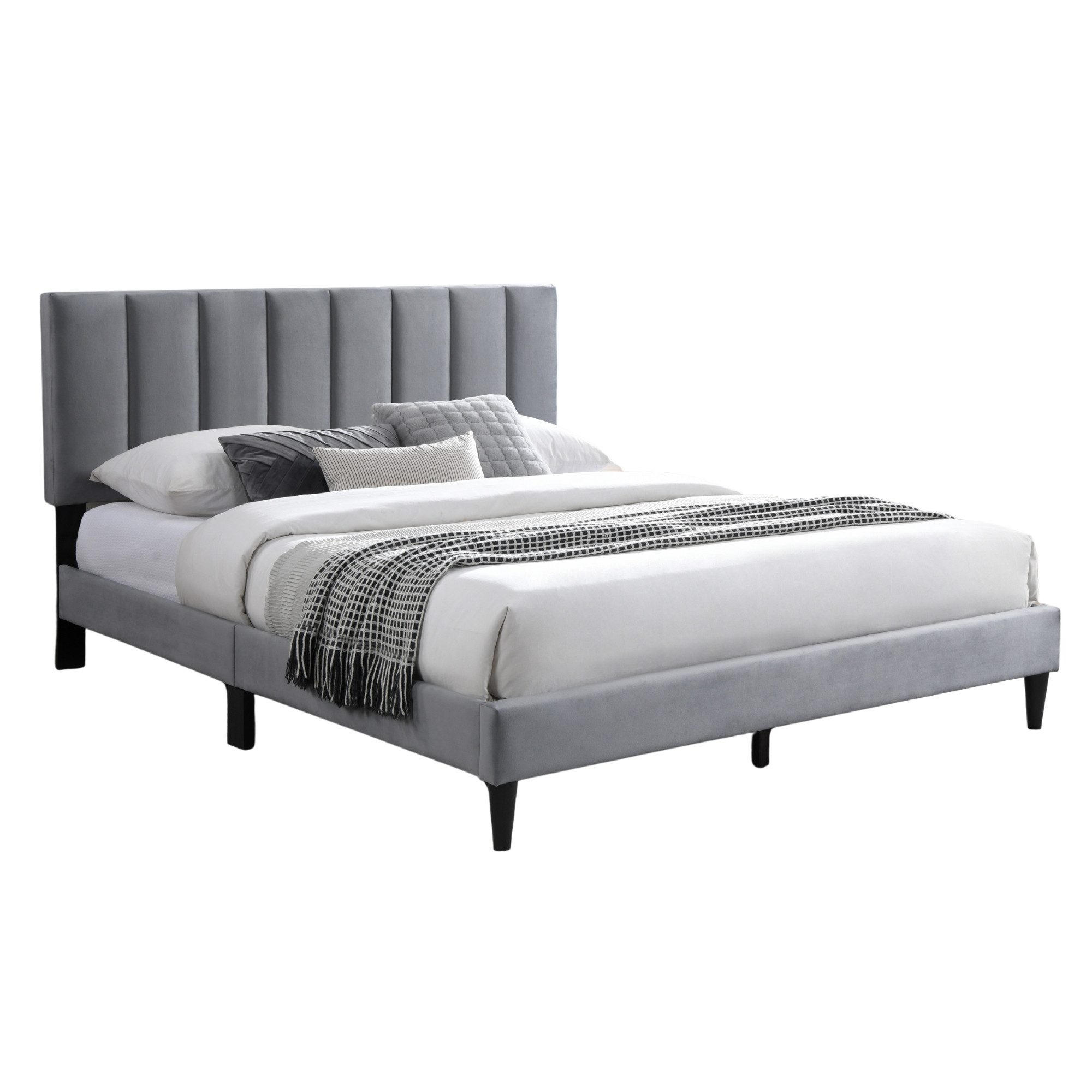 POLSTERBETT mit Lattenrost 180x200 cm Grau - Grau, Metall (180/200cm) - Home Collective